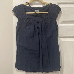H&M navy blouse with buttons